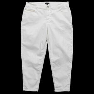 Eileen Fisher Off White Relaxed Fit Taper Leg Jeans Size 14